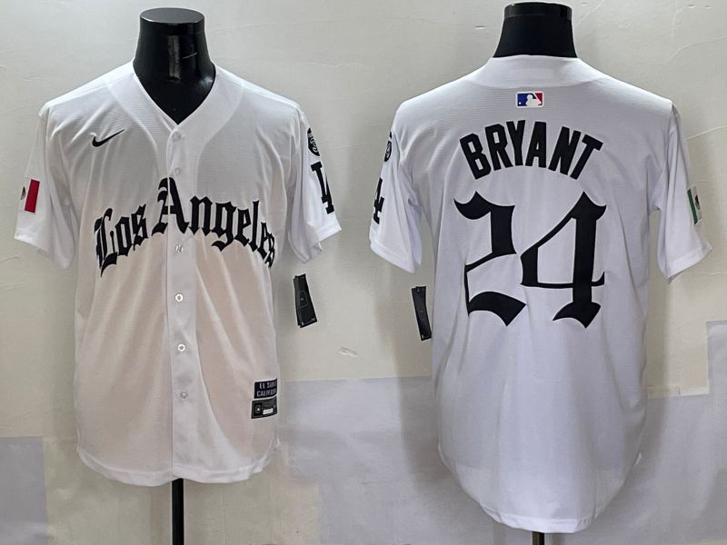 Men Los Angeles Dodgers #24 Bryant White Five generations Joint Name 2025 Nike MLB Jersey style 1->los angeles dodgers->MLB Jersey